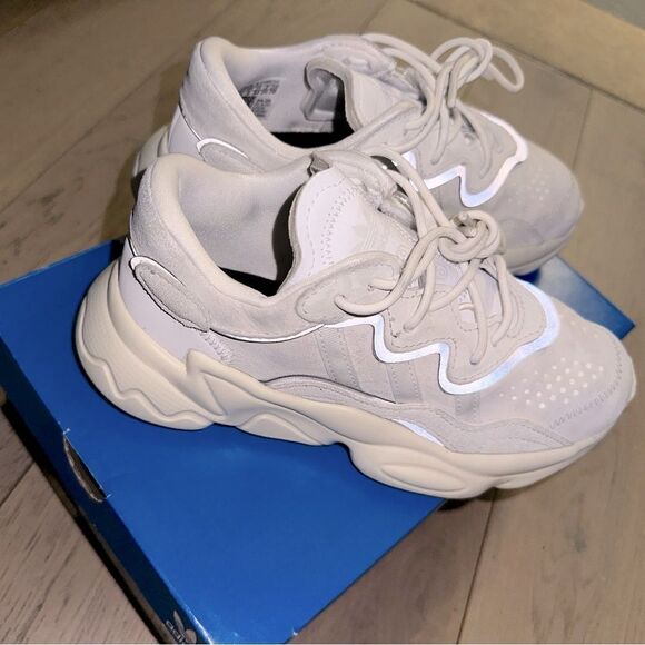 Pre-School Adidas Originals Ozweego Off White/Crystal White/Cloud White - Picture 11 of 16